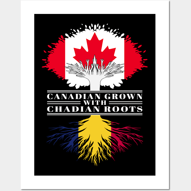 Canadian Grown With Chadian Roots canada Chad Flag Tree Wall Art by BramCrye